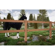 Clôture pvc pour chevaux - horse stop - artbois, 2 lices, 1m50, marron clair