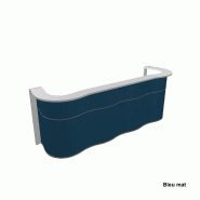 Comptoir d'accueil 3 postes Wave - MDD - Bleu mat, 356_0