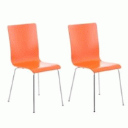 Décoshop26 - Lot de 2 chaises de cuisine en bois orange et métal CDS10070 - 3000027914738 Décoshop26 - Lot de 2 chaises de cuisine en bois orange et métal CDS10070 - 3000027914738