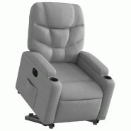 Fauteuil inclinable électrique gris clair tissu Modèle Ilvion - 8721012171084