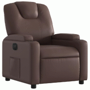 Fauteuil inclinable électrique Marron Similicuir Modèle Lermelora - 8721012169067