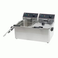 Friteuse électrique sur table - 2x8 litres - 2x3250W - Réf: DF8L2 - Inox - Thermostat réglable Friteuse électrique sur table - 2x8 litres - 2x3250W - Réf: DF8L2 - Inox - Thermostat réglable