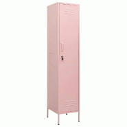 Helloshop26 - Armoire à casiers moderne avec 4 étagères réglables 35 x 46 x 180 cm en acier rose 02_0046889 - rose acier 3000234480880