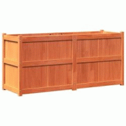 Helloshop26 - Jardinière bac lit surélevé plantes fleurs terrasse jardin cire 150 x 50 x 70 cm bois de pin massif marron 02_0038447 - 3000217676446 Helloshop26 - Jardinière bac lit surélevé plantes fleurs terrasse jardin cire 150 x 50 x 70 cm bois de pin massif marron 02_0038447 - 3000217676446