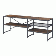 Helloshop26 - Meuble TV support télévision salon étagère 120 x 30 x 46 cm noir effet noyer 03_0010107 - 3000225037826