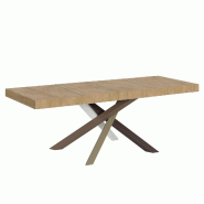 Itamoby Table Extensible 200/304X90 Cm Volantis Premium Chêne Naturel Pieds Multicolores 4/C - marron VE200PRE4CALL-QN