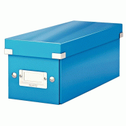 LEITZ Lot de 6 Boîte de rangement Click & Store Wow, format CD, coloris bleu métallique - bleu 60410036