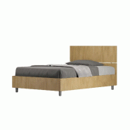 Lit Queen Size Avec Conteneur 120X190 Tête De Lit Droite En Chêne Demas - marron VE120DEMASDQN-CT