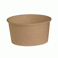 Nvase ECOLOMIQUE - 45 Pcs - Saladier rond en carton kraft "Buckaty" - 1200 ml, Ø15 cm, Hauteur: 10 cm - marron en carton NVS210PC1200K