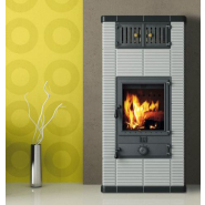 Poêle à bois ecostar  - Corniches et couleurs au choix - 450 kg - Lisa