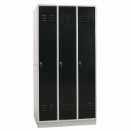 PROREGAL Armoire vestiaire ERMINE avec 3 portes | HxLxP 178x89x50cm | Gris/anthracite - gris métal RAD349-05