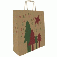 Sac papier kraft - noël « christmas natura »