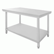 Table Inox 140x70 cm avec Rebord et Étagère – Equipementpro - SW-1407S Table Inox 140x70 cm avec Rebord et Étagère – Equipementpro - SW-1407S