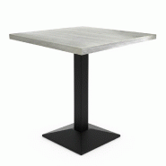 Table intérieur DRIFT WOOD COUNTRY 60x60 cm avec le pied IRON black relief - TIGAONE - 3701680323003