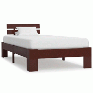 VidaXL Cadre de lit sans matelas marron foncé bois pin massif 90x200cm Modèle Derlonis - 283172