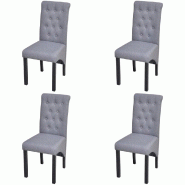 VidaXL Chaises à manger lot de 4 gris clair tissu Modèle Urelis - 272245