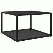 VidaXL Table basse Noir 60x60x35 cm Verre trempé Modèle Apex Luna Élite - 322888
