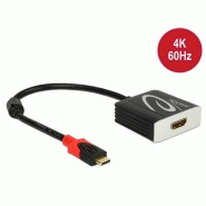 Adaptateur câble DELOCK USB Type-C mâle vers HDMI femelle 4K/60Hz - Noir - DP Alt Mode Adaptateur câble DELOCK USB Type-C mâle vers HDMI femelle 4K/60Hz - Noir - DP Alt Mode