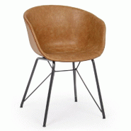 Chaise Warhol pu cuir vintage 59 x 54,5 x 80 cm