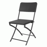 Chaises pliantes en rotin PE Bolero noires (lot de 2) - noir HS559