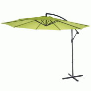 Décoshop26 - Parasol déporté protection solaire Ø 3m inclinable polyester/acier 11kg citron vert sans support  04_0000950 - acier 3000103332692