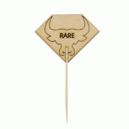 ECOLOMIQUE - 100 Pcs - Pique steak bambou "Rumpy" Rare (bleu) 5,4 x 9,5 cm - Bambou ECO209BBRUMPYR