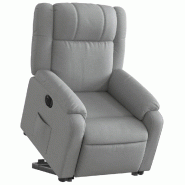 Fauteuil inclinable électrique gris clair tissu Modèle Beloria - 8721012177147