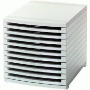 HAN Module de classement CONTUR, 10 tiroirs bas, en PS, coloris gris clair - 1510-0-11