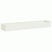 Helloshop26 - Jardinière style moderne extérieure 360 x 80 x 40 cm design épuré finition naturelle en acier blanc 02_0051550 - blanc acier 3000236