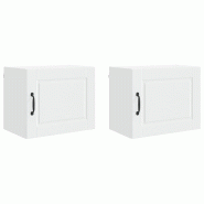 Helloshop26 - Lot de 2 armoires murales de cuisine moderne avec étagères rangement pratique 50 x 31 x 40 cm en bois d'ingénierie 02_0054242 - Bois