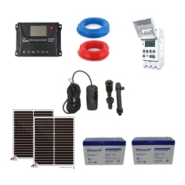 Kit de pompage solaire 1500l/h pour bassin avec batterie et timer.