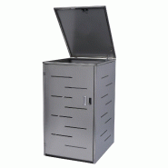 Mendler XL Habillage pour 1/2 poubelles HWC-E83, Box pour poubelles, extensible 116x71x98cm ~ Acier inox 35kg - gris métal 73390+73391