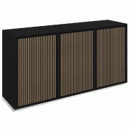 Meuble Vertigo T01 6 tiroirs à l'anglaise MDF naturel et noir 180x47x93cm