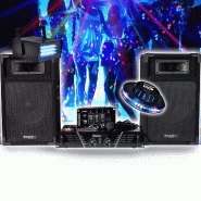 Pack sonorisation complet disco 480w ibiza sound dj300 ampli - table de mixage - enceintes - micro, jeu lumière ovni strobe led - 3666638041456