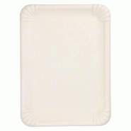Plateaux de service canne à sucre "pure" rectangulaire 26 x 35 cm blanc (120 unités) PAPSTAR - blanc Bagasse 89859