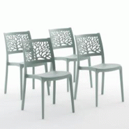 RATTATAN Set 4 Chaises en polypropylène avec fibre de verre empilables pour extérieur et jardin, bar et restaurant, cuisine design moderne - FLORA - RATTATAN Set 4 Chaises en polypropylène avec fibre de verre empilables pour extérieur et jardin, bar et restaurant, cuisine design moderne - FLORA -