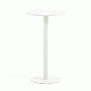 RATTATAN Table haute ronde Ø60 cm H104 cm en acier peint pour cuisine terrasse jardin restaurant bar bistrot design moderne Lapo XL - blanc acier 176