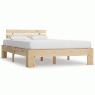 VidaXL Cadre de lit sans matelas bois de pin massif 120x200 cm Modèle Tervior - 283162