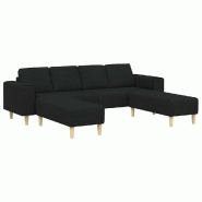 VidaXL Canapé de salon 3 pcs Noir Polyester Modèle Vega Master Advance - Matériau naturel 3335114