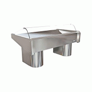 Vitrine Réfrigérée à Poissons Inox Positive Froid statique 2000x1100mm AFI