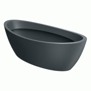 WellHome - Pot en polyéthylène rotomoulé 16L 60x28x20cm en coloris Graphite - Aria Oval - gris plastique WH17370