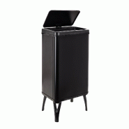 WellHome - Poubelle Intelligente 50L de couleur Noire 35,5x26x83,5cm - Ouverture Automatique/Manuelle - noir inox WH13692
