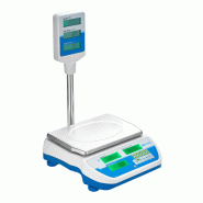 Balance commerciale poids prix avec colonne - Châssis ABS, plateau inox, écran rétro-éclairé et homologation CE Balance commerciale poids prix avec colonne - Châssis ABS, plateau inox, écran rétro-éclairé et homologation CE
