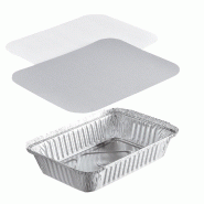 Barquette Aluminium Operculable NOVATRAY 710ml (226x134mm) + Couvercle - VALUE PACK - Spécial Plats Traiteur - Lot de 3600 - KBL710RS