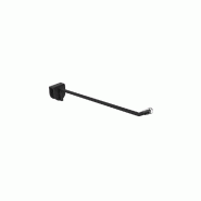 Broche simple noire avec embout pour tube rectangulaire P20cm
