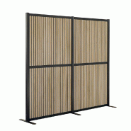 Cloison acoustique / cloison mobile FLEXMIUT MODUL 167x192 PET marron / noir hjh OFFICE - marron aluminium 892019 Cloison acoustique / cloison mobile FLEXMIUT MODUL 167x192 PET marron / noir hjh OFFICE - marron aluminium 892019