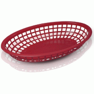 Corbeille ovale PP rouge 24x15x4,5cm - par 12