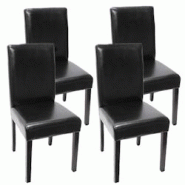 Décoshop26 - Lot de 4 chaises de salle à manger cuisine en cuir noir pieds en bois foncés design moderne 04_0001963 - noir 3000047632698 Décoshop26 - Lot de 4 chaises de salle à manger cuisine en cuir noir pieds en bois foncés design moderne 04_0001963 - noir 3000047632698