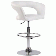 Décoshop26 - Tabouret de bar x1 assise moderne en PVC blanc pieds et repose-pieds en métal chromé 10_0004989 - blanc 3000252398297 Décoshop26 - Tabouret de bar x1 assise moderne en PVC blanc pieds et repose-pieds en métal chromé 10_0004989 - blanc 3000252398297