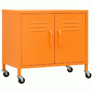 Helloshop26 - Armoire de rangement mobile avec étagère réglable 60 x 35 x 56 cm style contemporain finition orange en acier 02_0046897 - orange aci